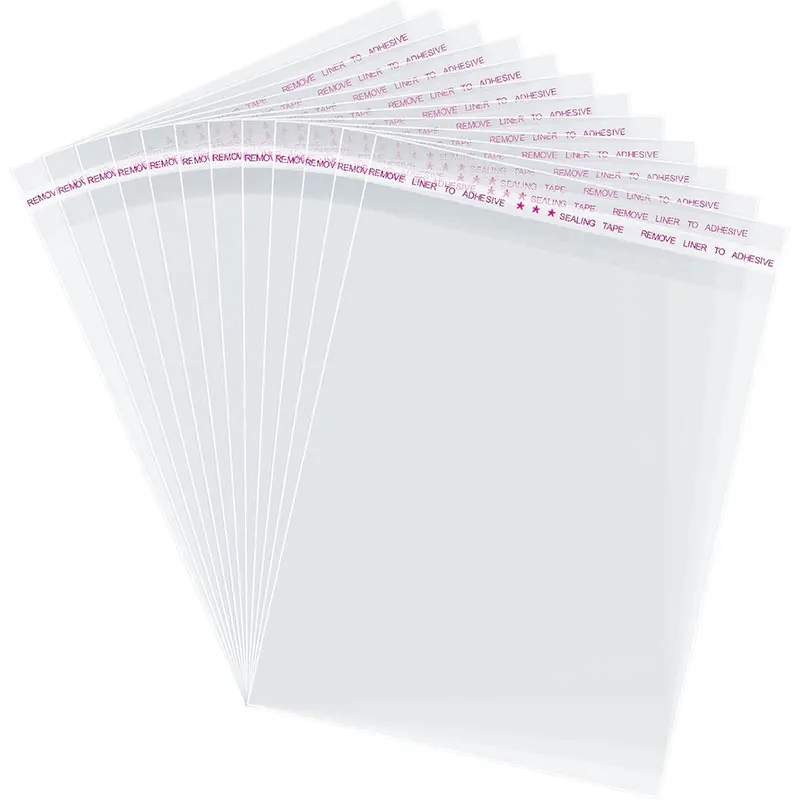30/50/100 stuks zelfklevende OPP clear cellofaan gift bag, briefpapier opbergtas, zelfsluitende zak, verpakking zak - afbeelding 2