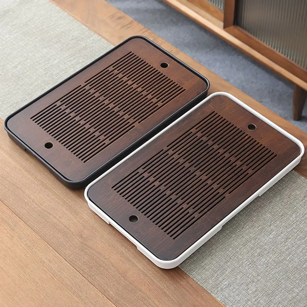 

Бамбуковый поднос для чая двойного назначения со сливом, быстрый дренаж, фильтр для хранения воды, сервировочный поднос для чая, съемный винтажный