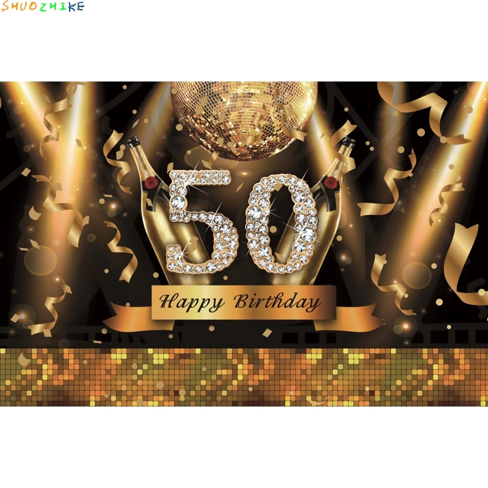 Compleanno per adulti Ballon Glitters Diamond Champagne Fondale fotografico Sfondi fotografici personalizzati per studio fotografico