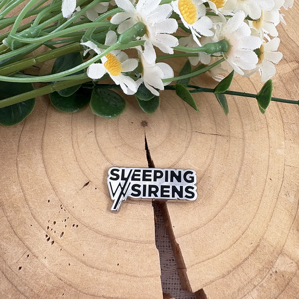 Retro S-Sleeping With S-Sirens Logo Enamel Brooch Post-Hardcore Punk Band Christian Rock Lapel Pin  Fans Gift Badge Accessor