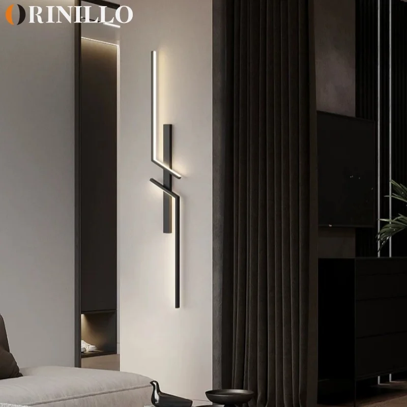 

Modern minimalist strip wall lamp LED creative bedroom bedside lamp living room TV sofa background wall lamp