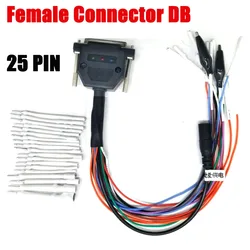 ODB2 Cable Female Connector DB 25pin for Universal J2534 VCI R & W Pin Bo-ot Reset Switch Ben-ch Cable ECU Bench Pinout Cables