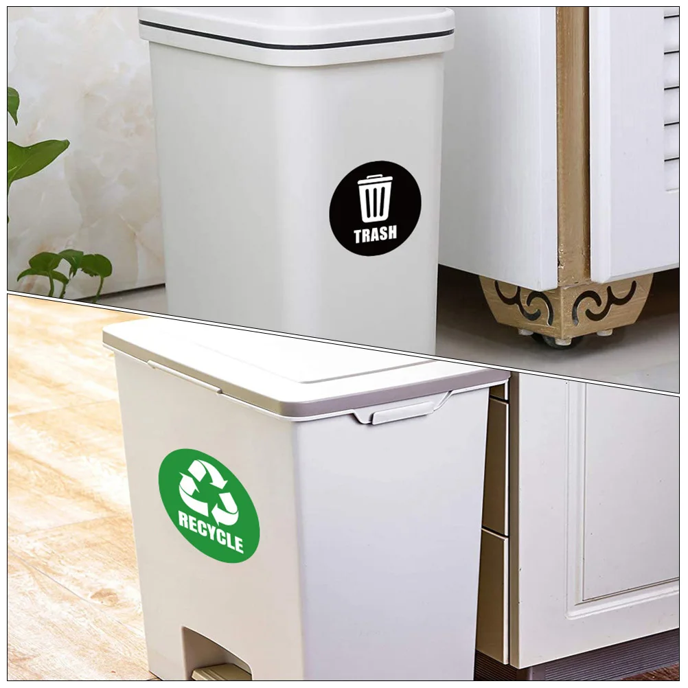 

1 Set Pvc Trash Recycling Sticker Waterproof Self-Adhesive Garbage Classification Decal For Waste Sorting Bins Cans Containers
