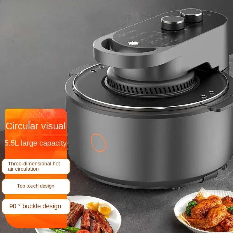 Does Not Use The Reverse Side Full-automatic Household Visual Steaming, Baking and Frying 5.5L Air Frying Pan KL55-VF735