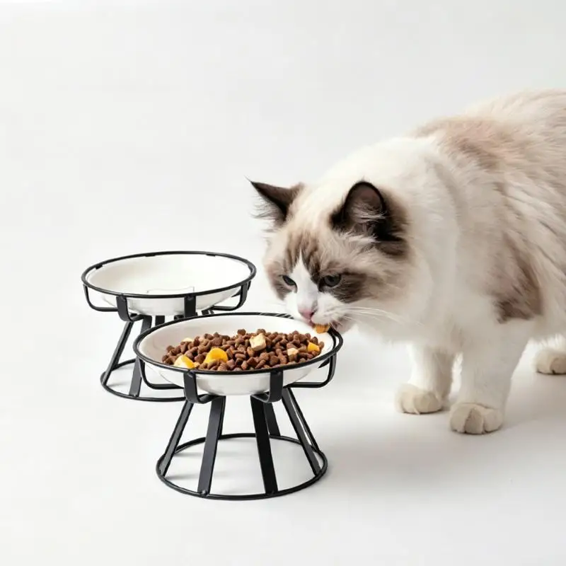 1/2Pcs Food Water Snack Feeder Stand Bowl Elevated Ceramic Pet Bowl For Cat Dog Outdoor Feeding Drinking Supplies view 2