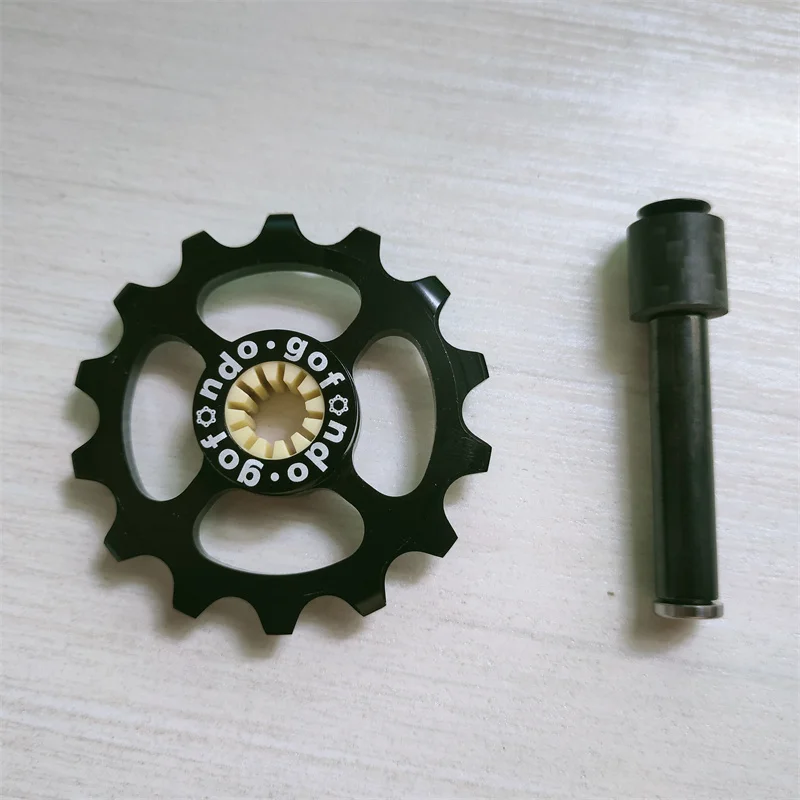 

Folding bicycle chain tensioner guide wheel for suncord tensioner Cline Pline titanium shaft ceramic sleeve carbon pulley 12T