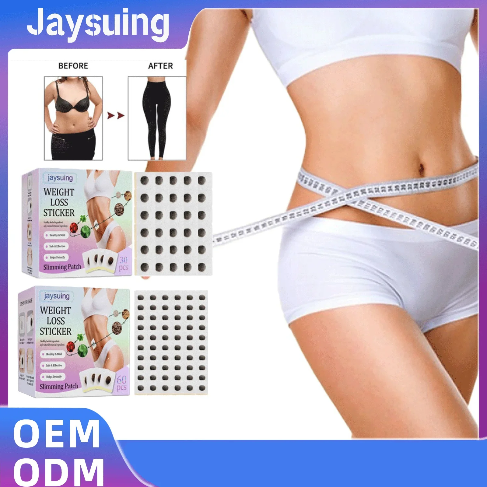 Jaysuing Slimming Patch Herbal Chinese Lazy Lose Weight Burn Fat Lose Waist Anti-cellulite Firming Thin Big Belly Health Sticker