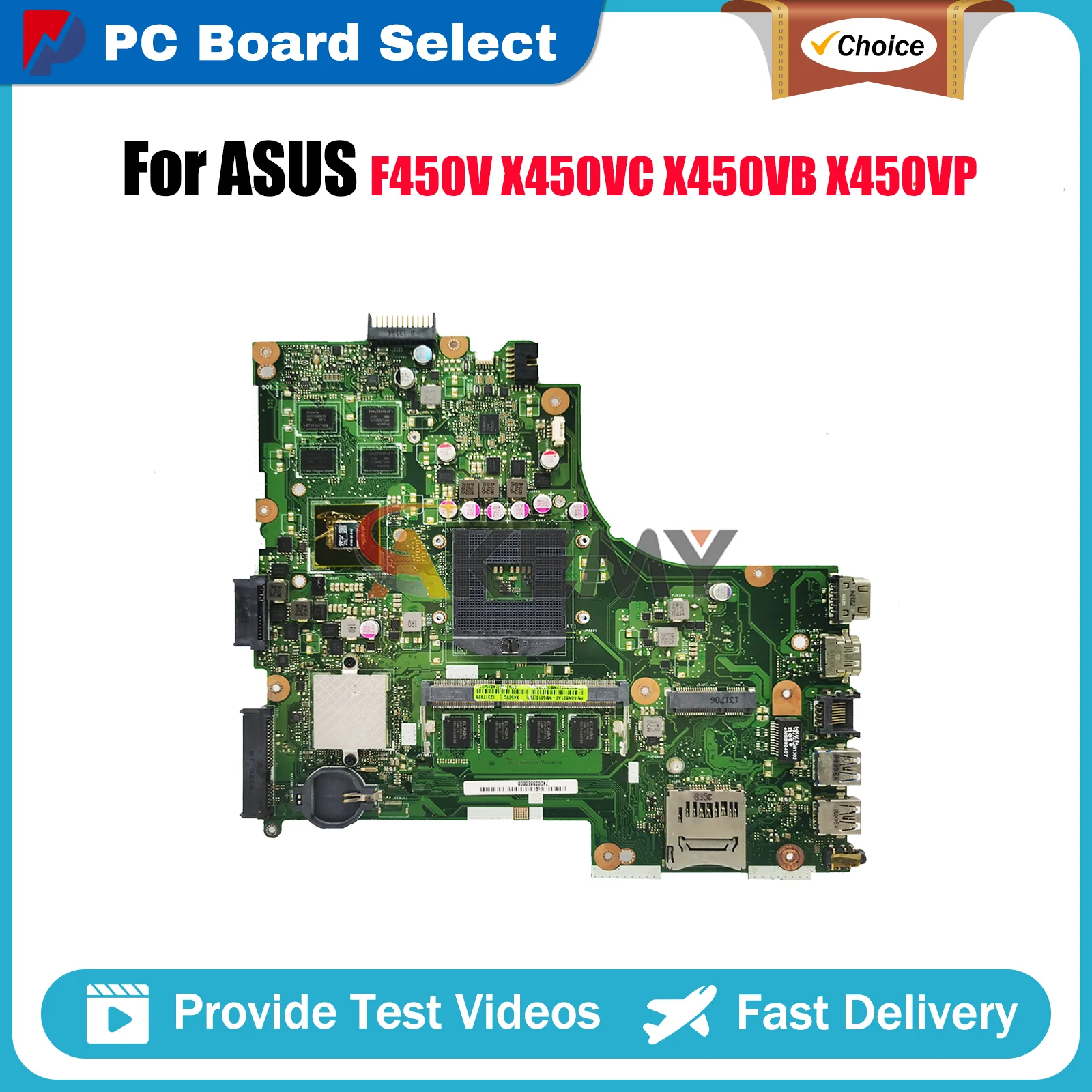 

X450VC Laptop Motherboard For ASUS VivoBook X450VC X450V F450V X450VB X450VP A450V Notebook Mainboard W/ 100% tests OK fast ship