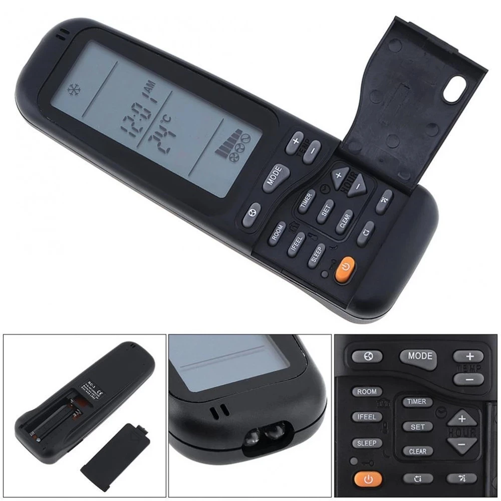 Air Conditioner Remote Co Black Air Conditioner Remote Controller For Airwell Electra RC-3 RC-4 RC-7 Emailair Elco RC-41-12 3IN1