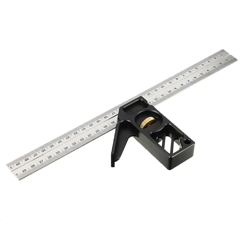 Regla de posicionamiento de bloque de parada de 300mm, localizador de línea de ángulo 45 90, herramienta de medición de bricolaje, regla de marcado fijo, herramientas de carpintería