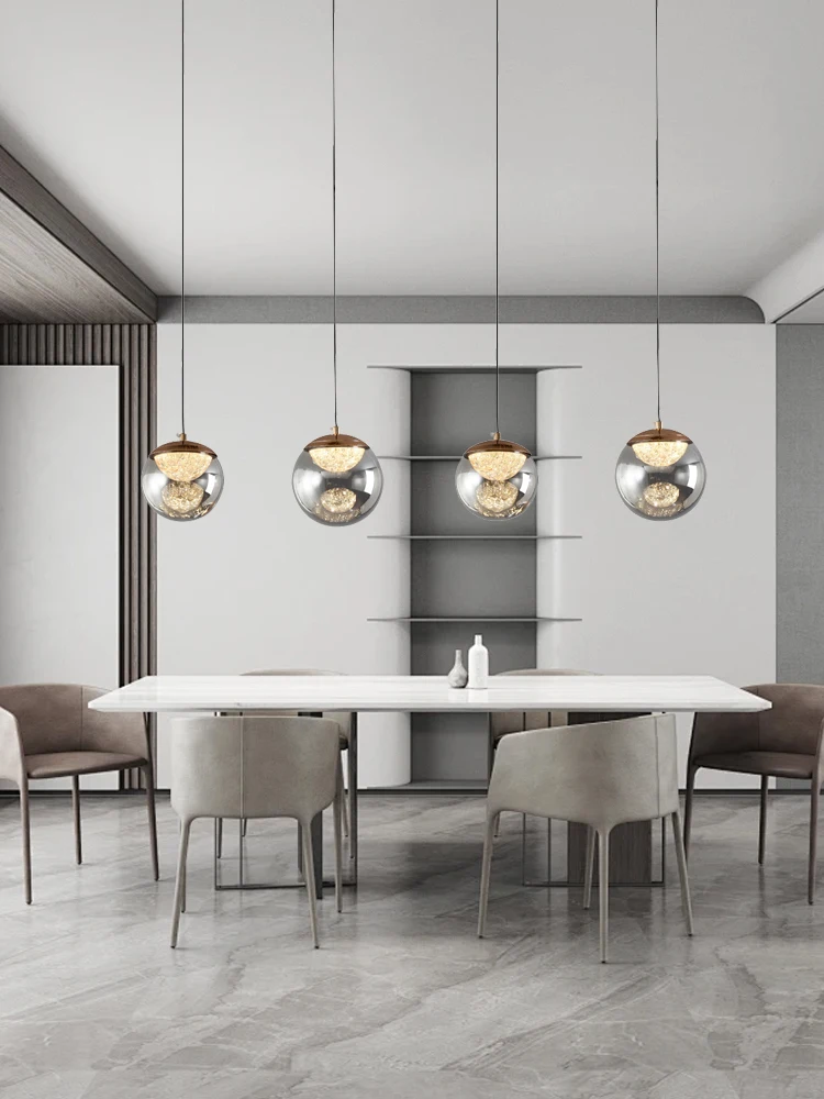

Italian Designer Luxury Small Glass Ceiling Pendant Lights Gray Hanging Lamps over Dining Table Kitchen Island Home Decor Lamps