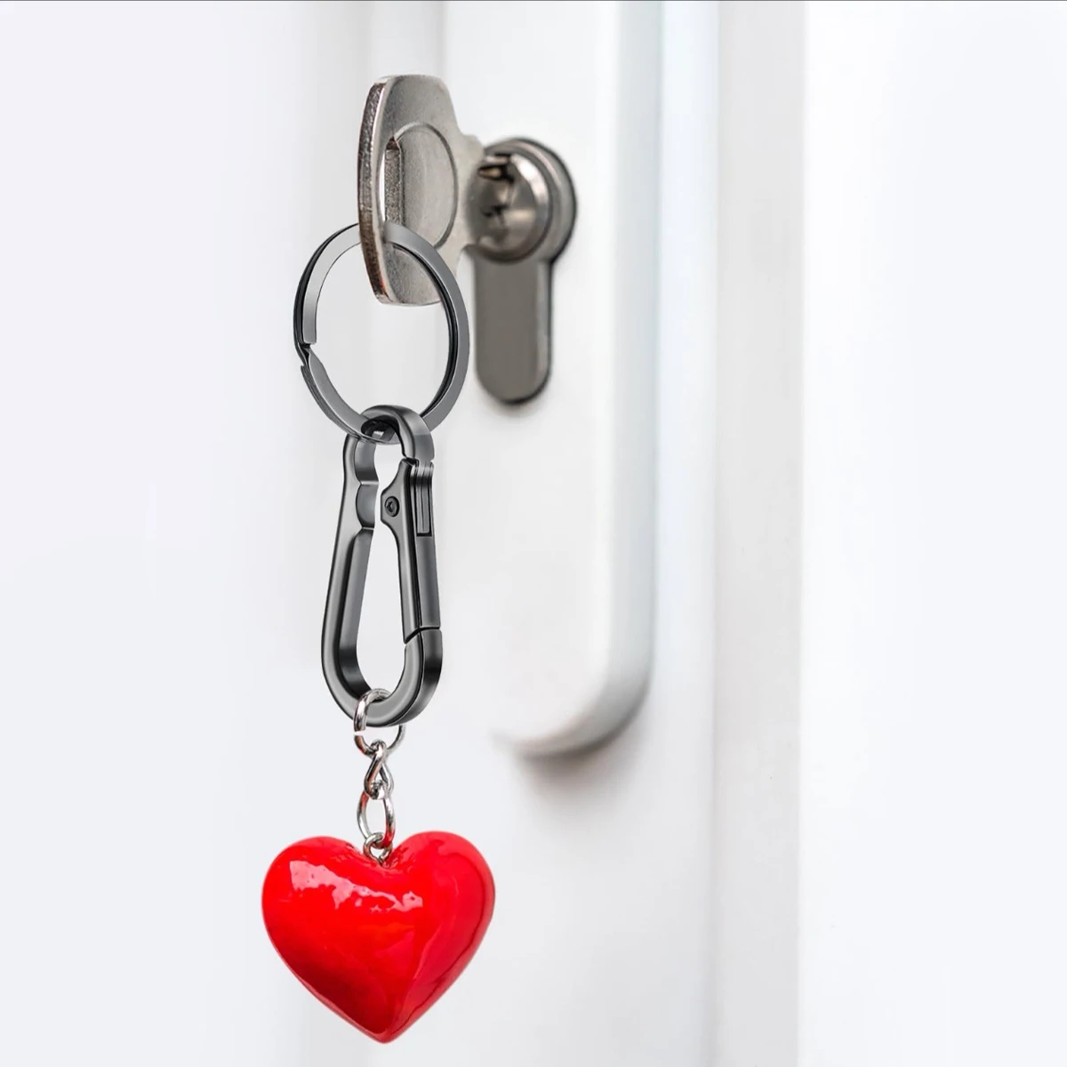 4 PCS Stainless Steel Carabiner Clip Keychain Metal Key Rings Keyring Key Holder Clips Hook Holder Organizer for Car Keys Finder image 3