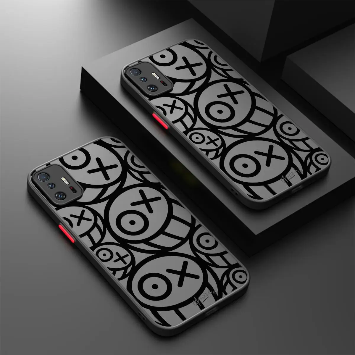 Matte Phone Case for Xiaomi 11T Pro Bumper Transparent Cover Mischievous Smiley Face Design Casing Luxury Shockproof