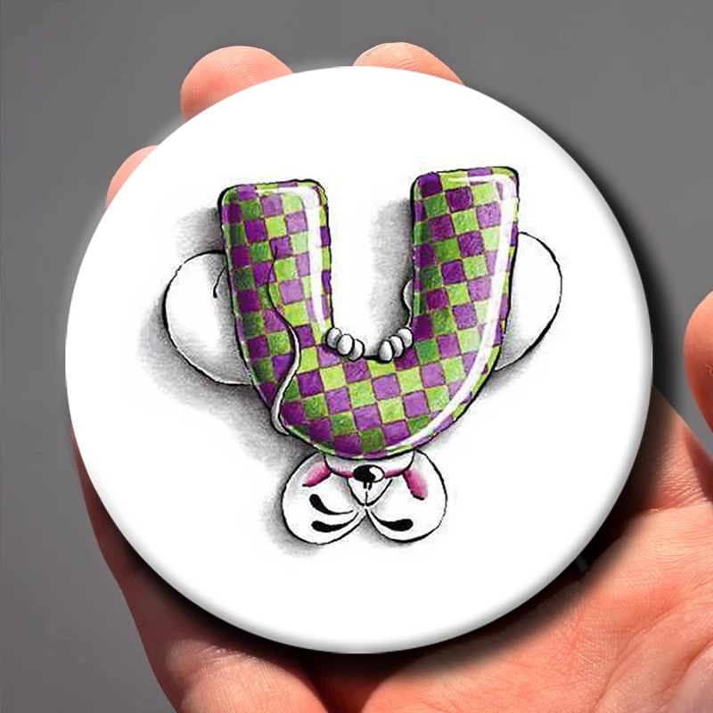 1PC Character D-Diddl 58mm Cute Anime Figure Icon Badge Handmade Tinplate Brooch for Backpack Clothes Chest Ornament Gifts