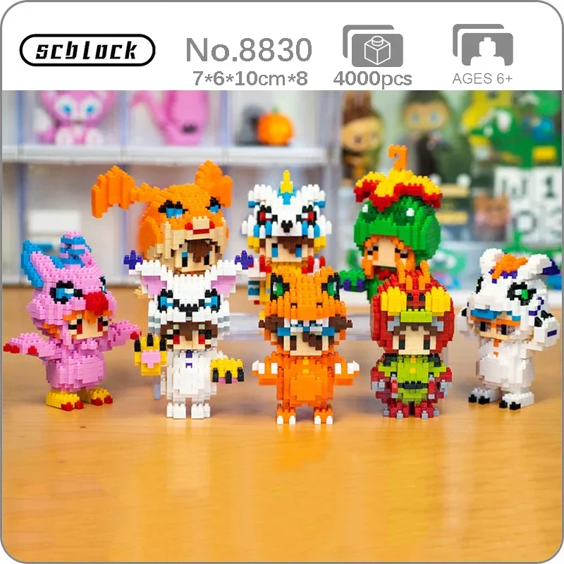 

SC 8830 Digimon Agumon Gabumon Piyomon Patamon Tailmon Digital Monster Pet Doll Mini Diamond Blocks Bricks Building Toy No Box