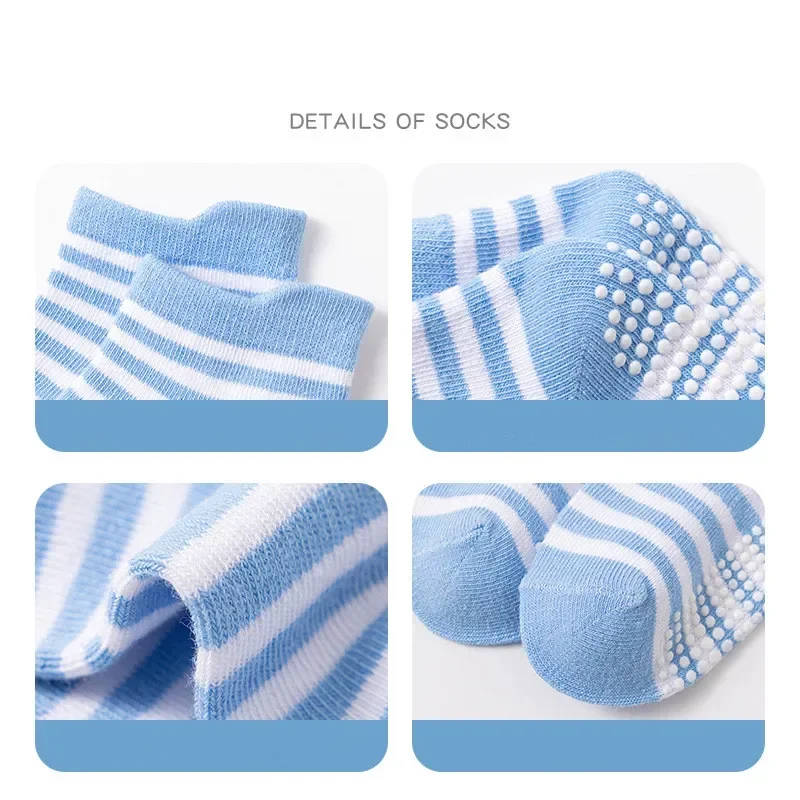 6 Paar Knöchelsocken für kleine Mädchen und Jungen, 0–5 Jahre alt, rutschfeste Kindersocken mit Griff, für Kleinkinder, Kinder, Bodensocken