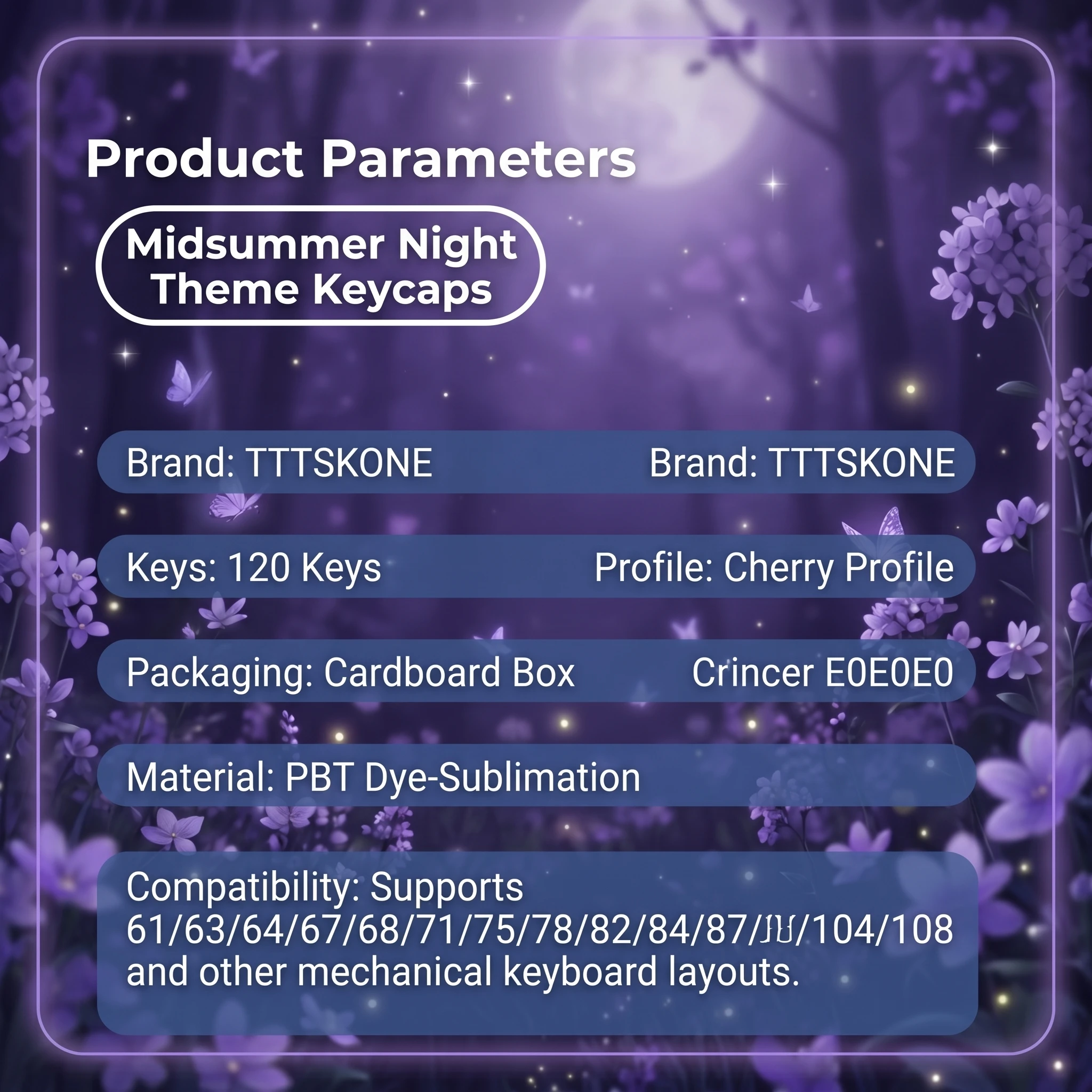 Kawaii Midsummer Dream Cherry Profile Keycaps (120 Keys)