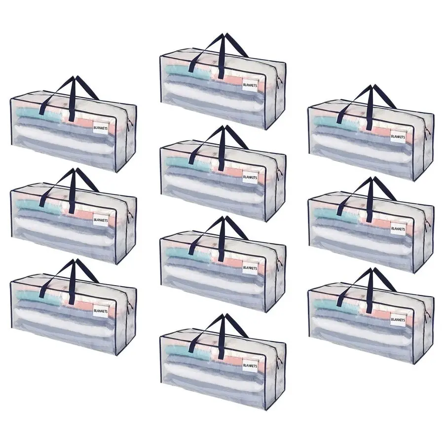 

Набор из 10 прочных сумок для переезда с рюкзачными лямками, молниями и ручками, очень большие упаковочные сумки для предметов первой необходимости в студенческом общежитии