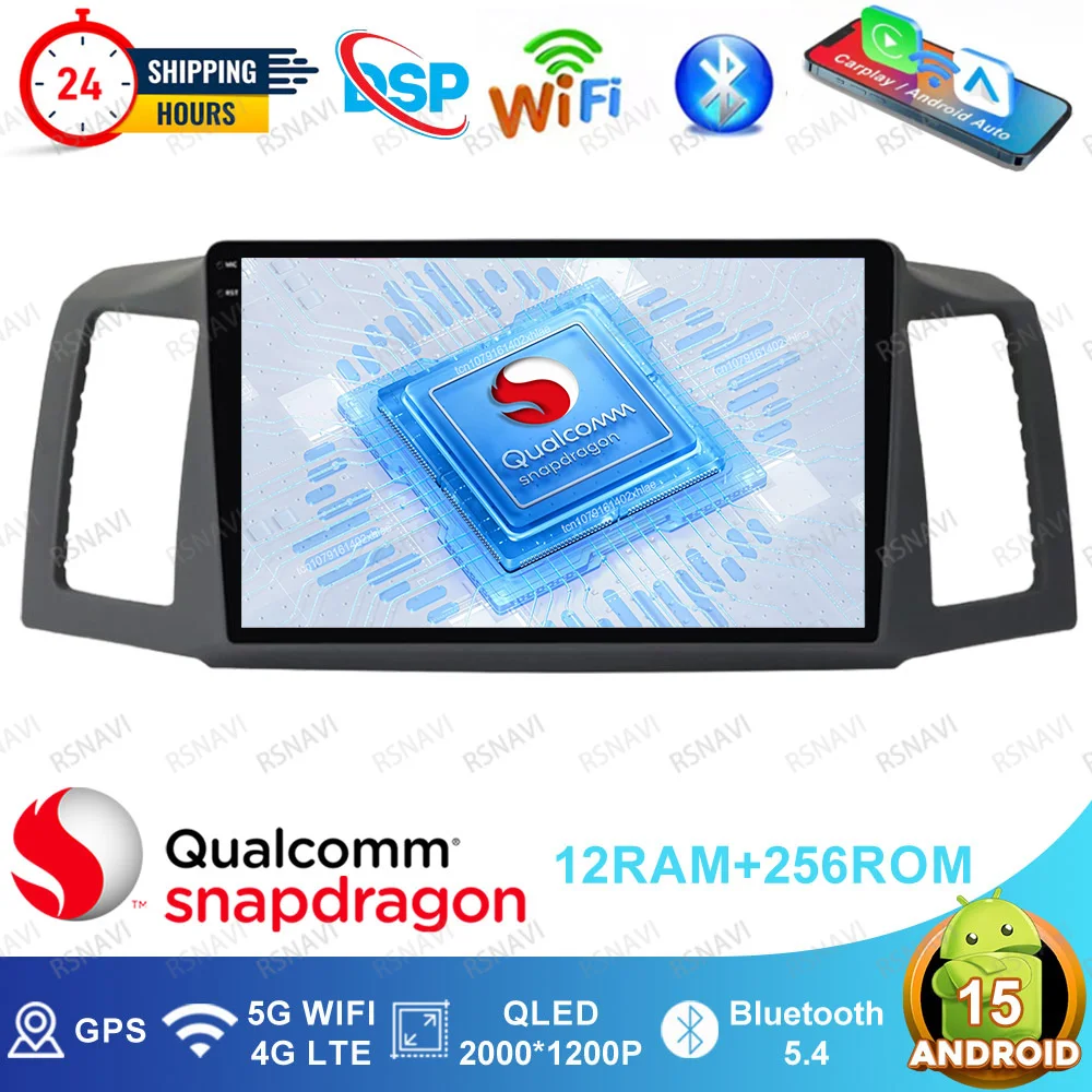 Android 15 Car Radio For Jeep Grand Cherokee 2004 - 2006 2007 Mercedes W211 Passat B8 Tesla Model Y Accessories 2025 H7 Led 2DIN