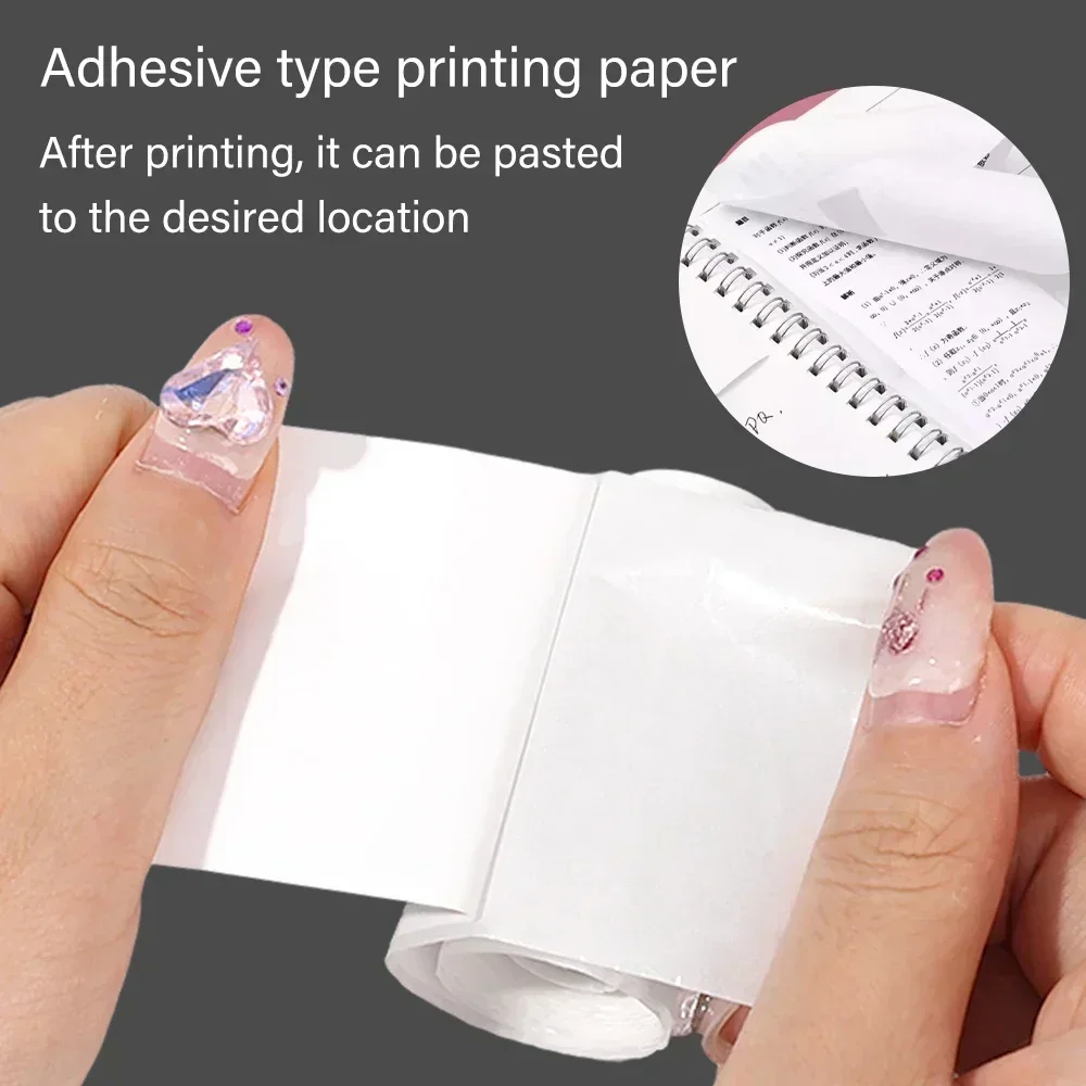 Mini rollos de papel para impresora fotográfica, papel térmico adhesivo de 58mm, 57x25MM, etiqueta adhesiva para impresión móvil de bolsillo