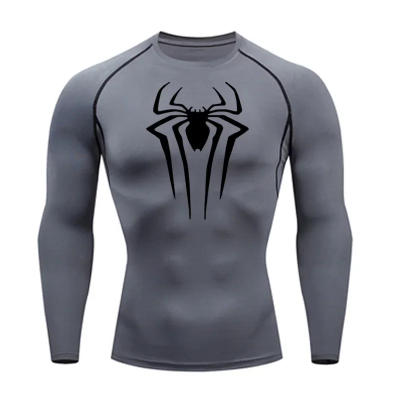 Compression Shirt Men\'s T-Shirt Long Sleeve Black Top Fitness Sunscreen Second Skin Quick Dry Breathable Casual long T-Shirt 4XL