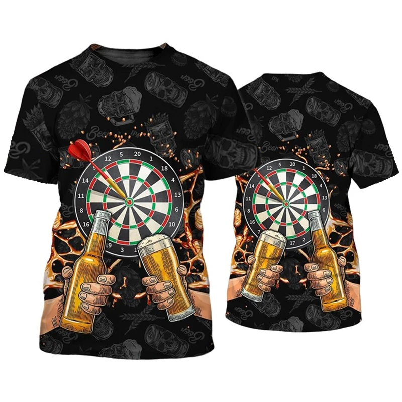 Cool Design Dart League T Shirt for Men Sports Gym T-shirt 3D Darts Gift Printing Tee Shirts Womens Clothing Funny Kids y2k Tops