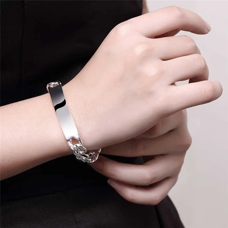 Charm 925 Sterling Silber Design Edles Hübsches 10 mm Armband Herren- und Damenmodeschmuck Kostenloser Versand Fabrikpreise