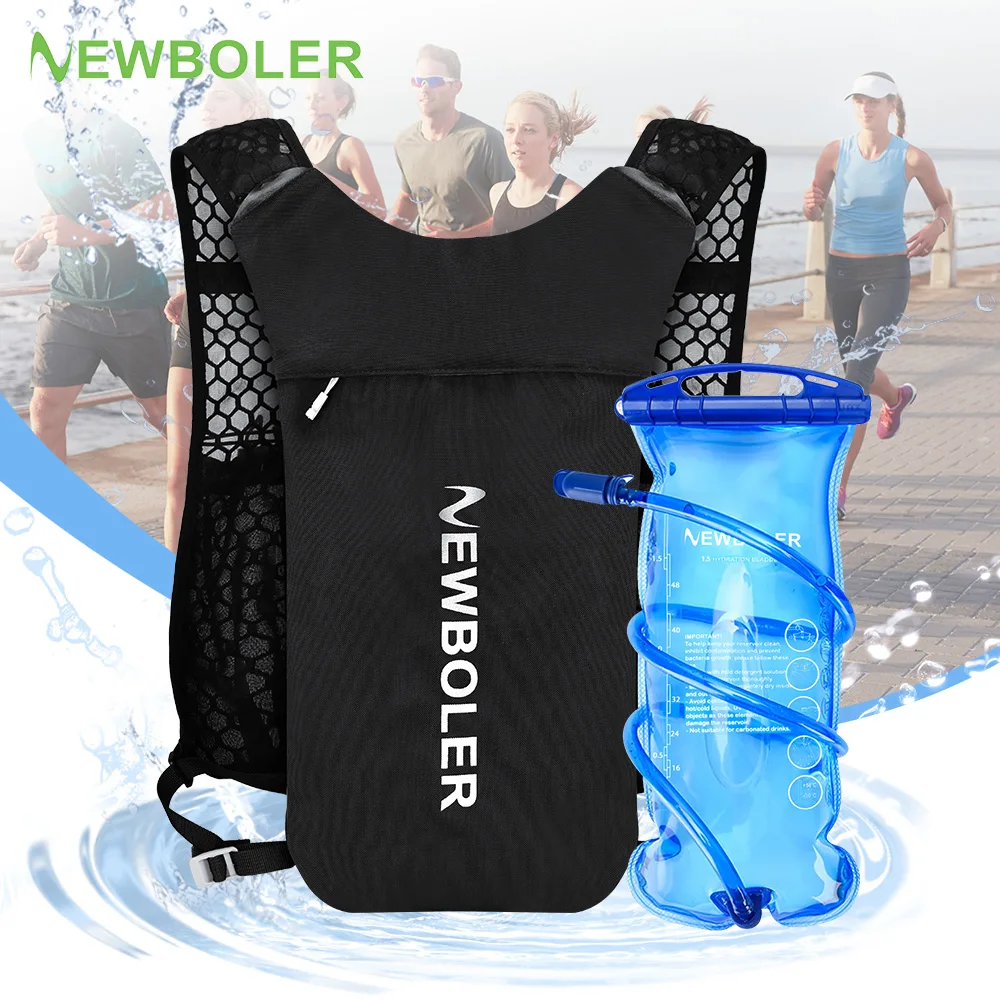 NEWBOLER Outdoor Trail Running Ultralight Backpack Hydration Jogging Vest Breathable Marathon Running Backpack With Water Bottle