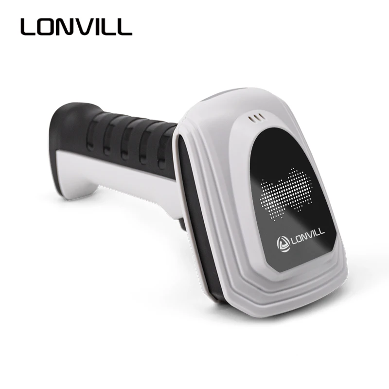 LONVILL Long-Range 80m 2.4G Wireless 2D Barcode Scanner with 2000mAh Battery for Warehouse Inventory