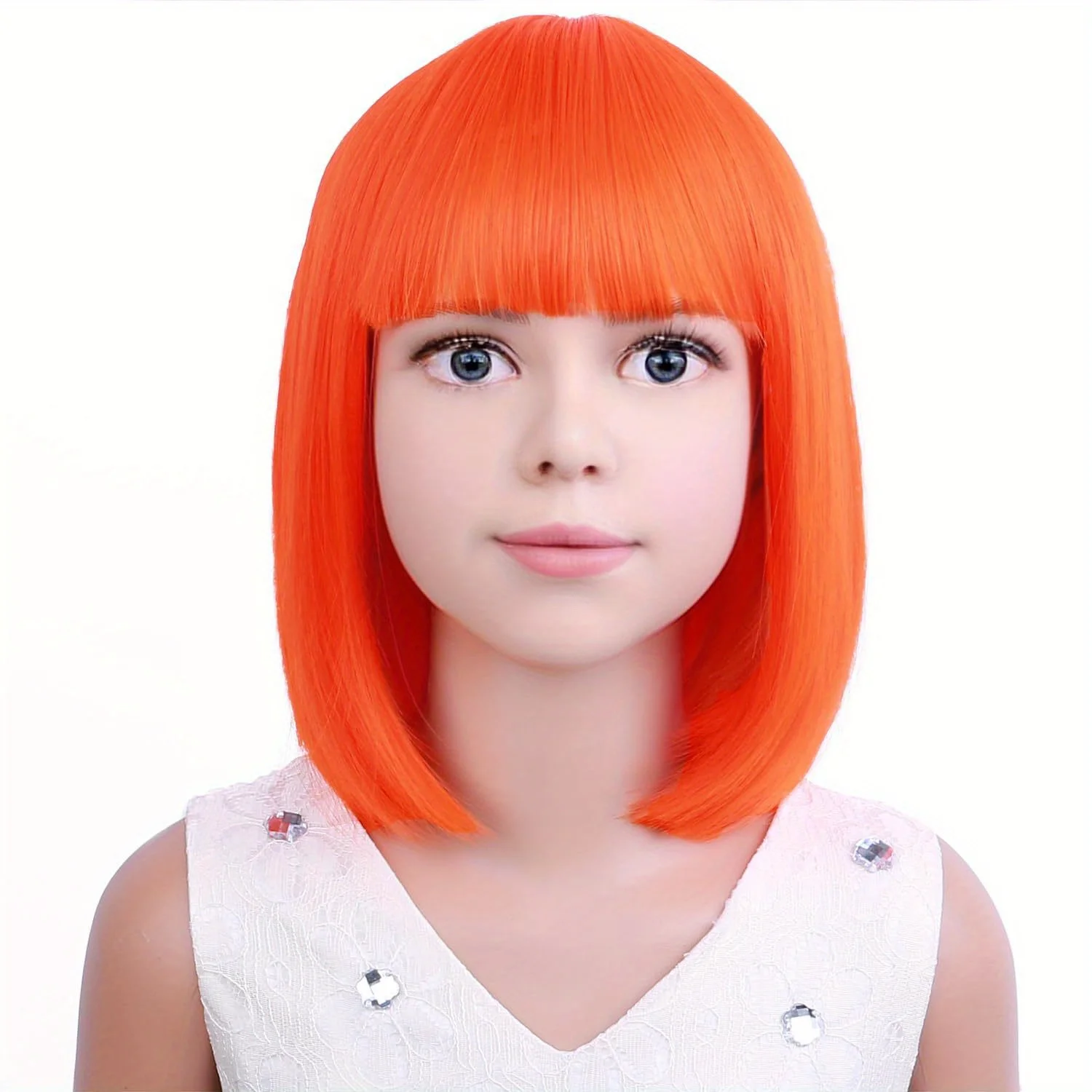 

Kids Orange Wig Child Orange bob Wig Short Orange Wig for Girls Colored Wigs Cosplay Party Synthetic Daily Wear Wig