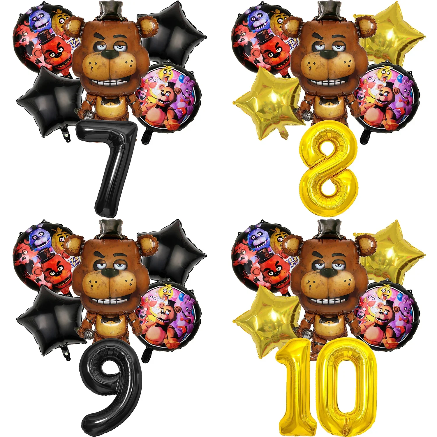 Fnafs Birthday Balloon Set Globos De Cumpleaños Party Decoration Number Balloons Suit Ornaments Backdrop Baby Shower Decor Gifts