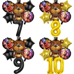 Fnafs Set di palloncini di compleanno Globos De muslimate decorazione per feste numero di palloncini ornamenti per abiti sfondo Baby Shower Decor Gifts