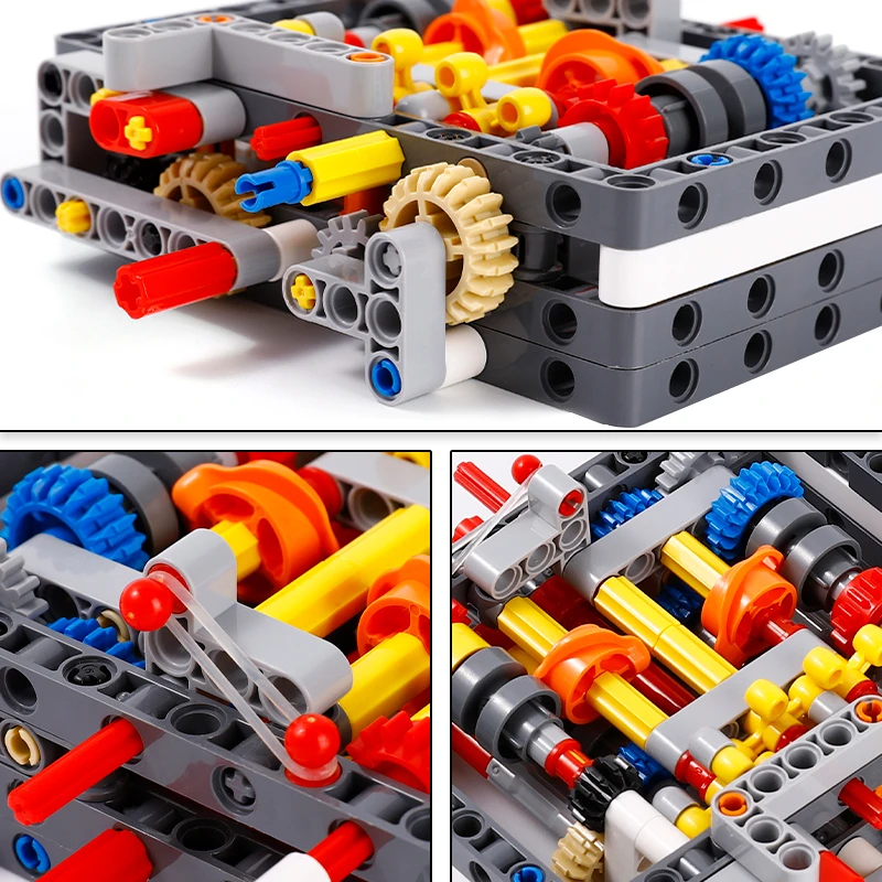 Bloques de construcción con tecnología de transmisión secuencial ultracompacta 8 + N + R, conjunto de engranajes, caja de cambios de transmisión, ladrillos MOC, Juguetes DIY