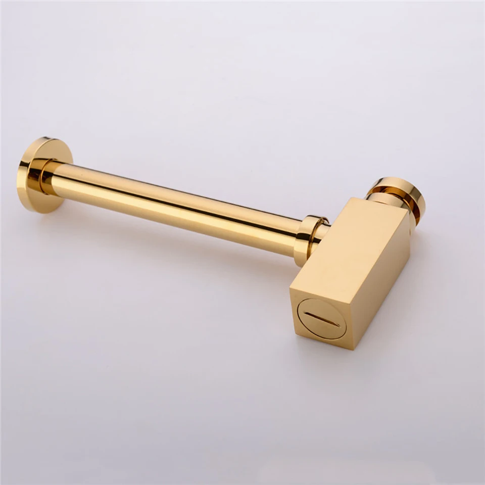 Brass Bottle Trap Bathroom Sink Vanity Basin Pipe Waste Drain Pipe Siphon Drainer P-Trap