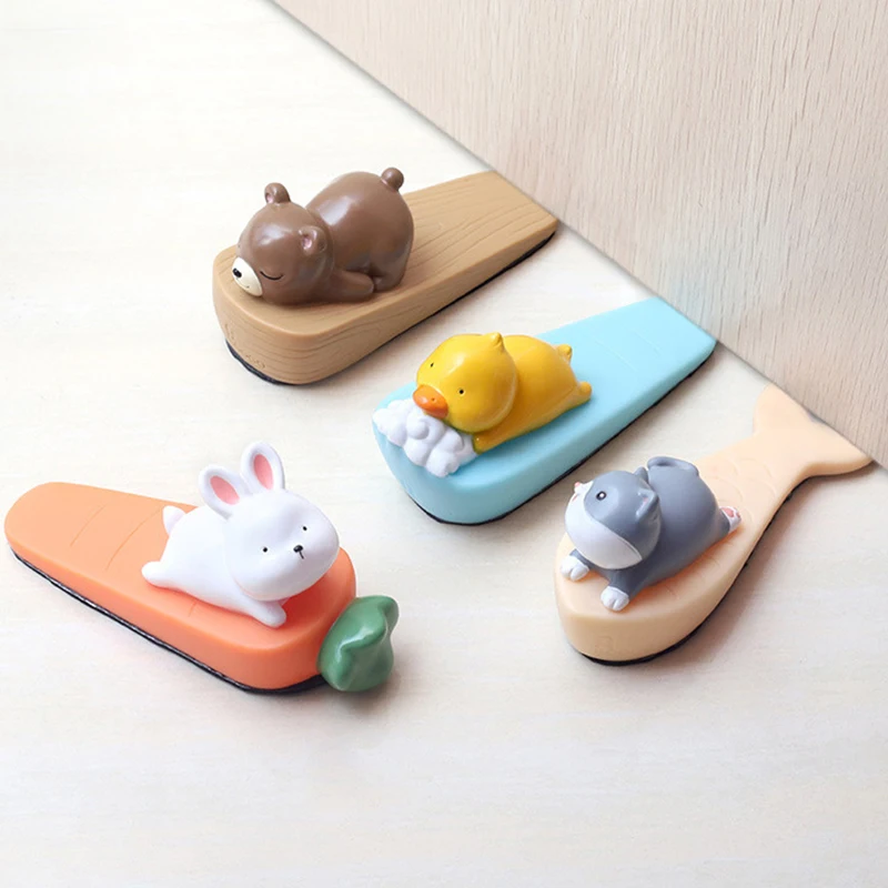 Cartoon Animal Safety Door Stoppers Block Wedge Doorstops Home Office Door Rear Retainer Anti-collision Stopper