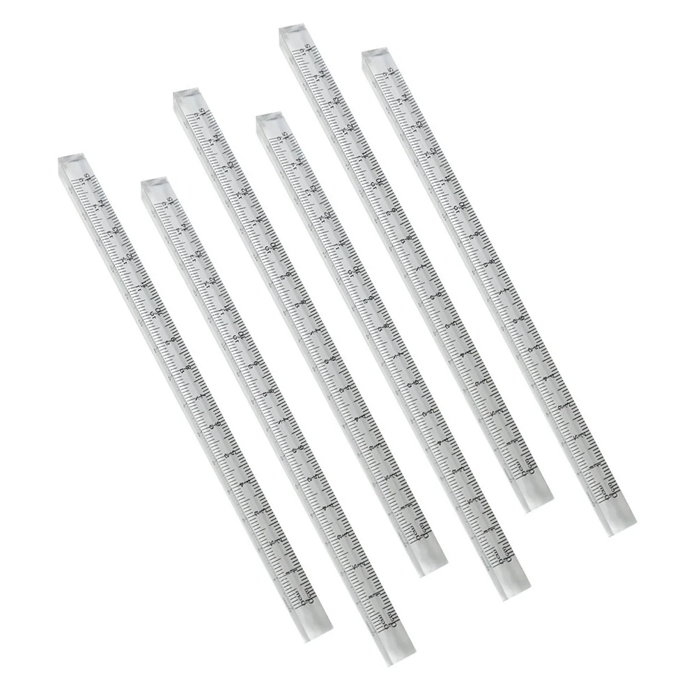 6 Pcs Triangular Three-dimensional Ruler Clear Student Transparent Rulers Drawing Tools Plastic Triangle Scale Multifunction