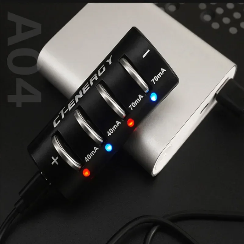 4slot Portable USB High-capacity Button Battery Smart Fast Charge Compatible with LIR2032/2025/2016 ML2032 LIR2032H Multi-Type
