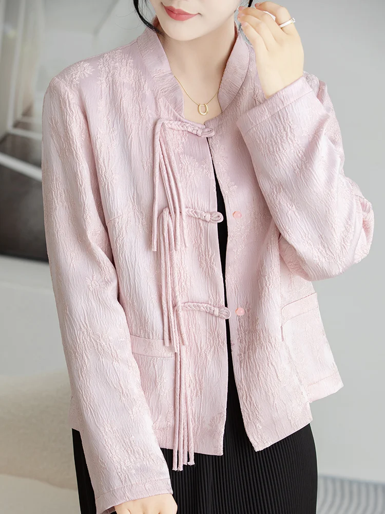 Early Spring 2026 New Chinese Style Long Sleeve Short Jacket Women's Autumn Elegant Youthful Versatile Top Commute Style Loos...