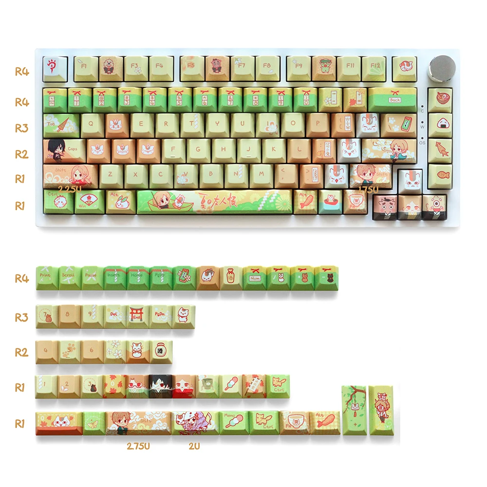 

Cute Cartoon Dye Sub Keycaps Cherry Profile PBT 129 Keys for MX Switch GH60/GK61/GK64/84/87/96/104/108/980 Mechanical Keyboard
