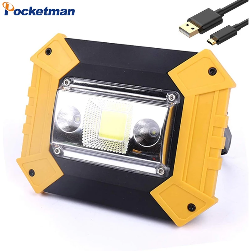 

Portable Super Bright Work Light Spotlight USB Rechargeable Flood Light Handled Flashlight Outdoor Searchlight Camping Lantern