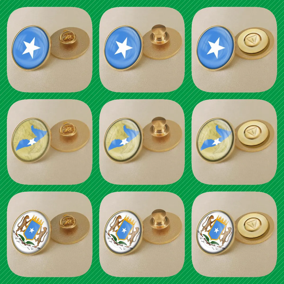 Somalia Flag National Emblem Brooches Badges Lapel Pins