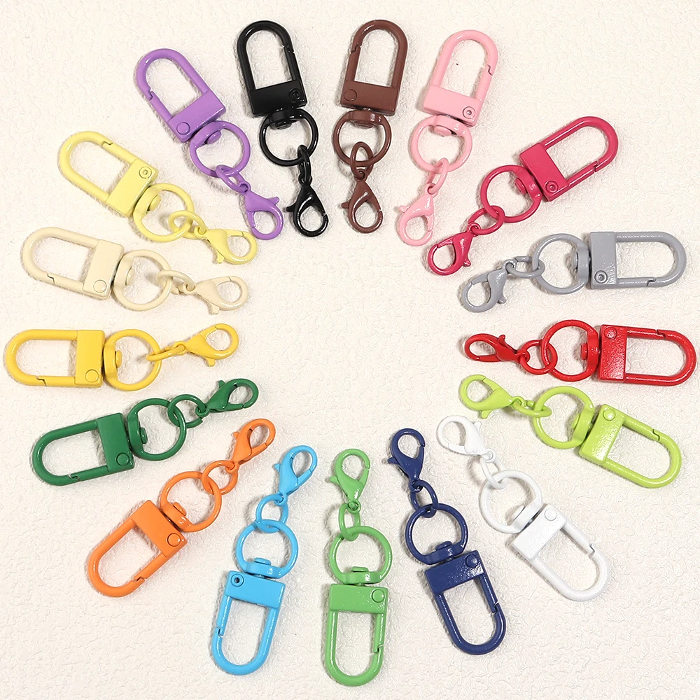 10 Stück/Los, bunte Karabinerverschlüsse aus Legierung, zum Befestigen von Anhängern, für DIY-Schlüsselanhänger, Taschen, Schmuck und andere Bastelarbeiten. – Detail 4