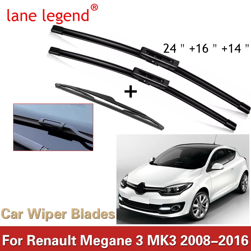 Car Front Rear Wiper Blades For Renault Megane 3 MK3 2008-2016 Windshield Windscreen Window 24\