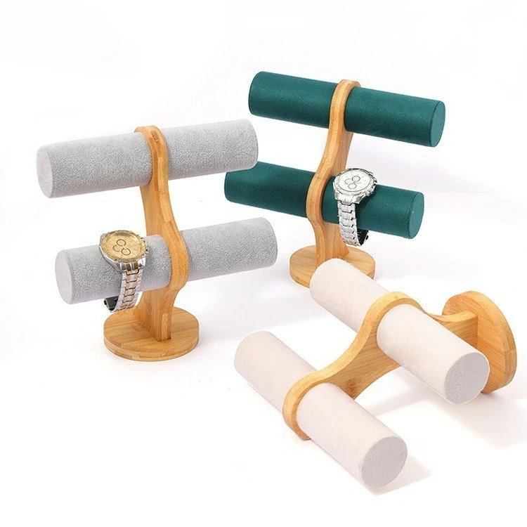 

Деревянная изогнутая 1/2-слойная стойка для браслета, браслет, веревка для волос, резинка для волос, подставка для хранения часов, реквизит, оптовая продажа