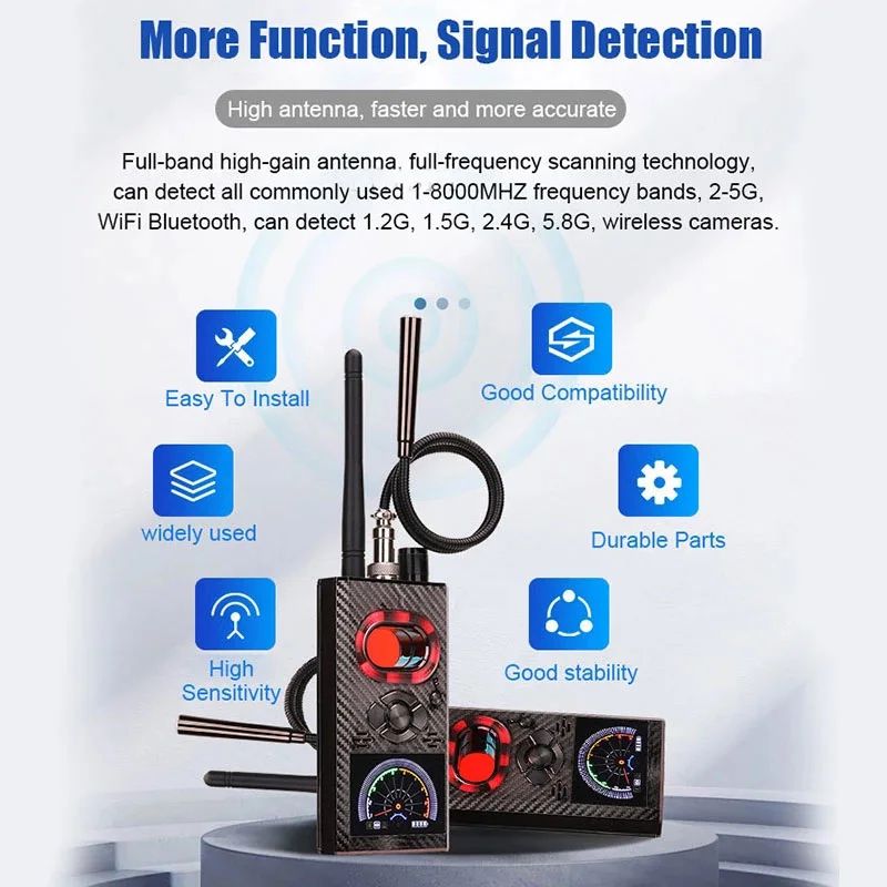 Imagem -03 - Anti Spy Detector de Câmera Escondida Sinal rf Lente sem Fio Bug Gps Tracker Dispositivo Gsm Magnético Scan Finder K99 K88 Novo