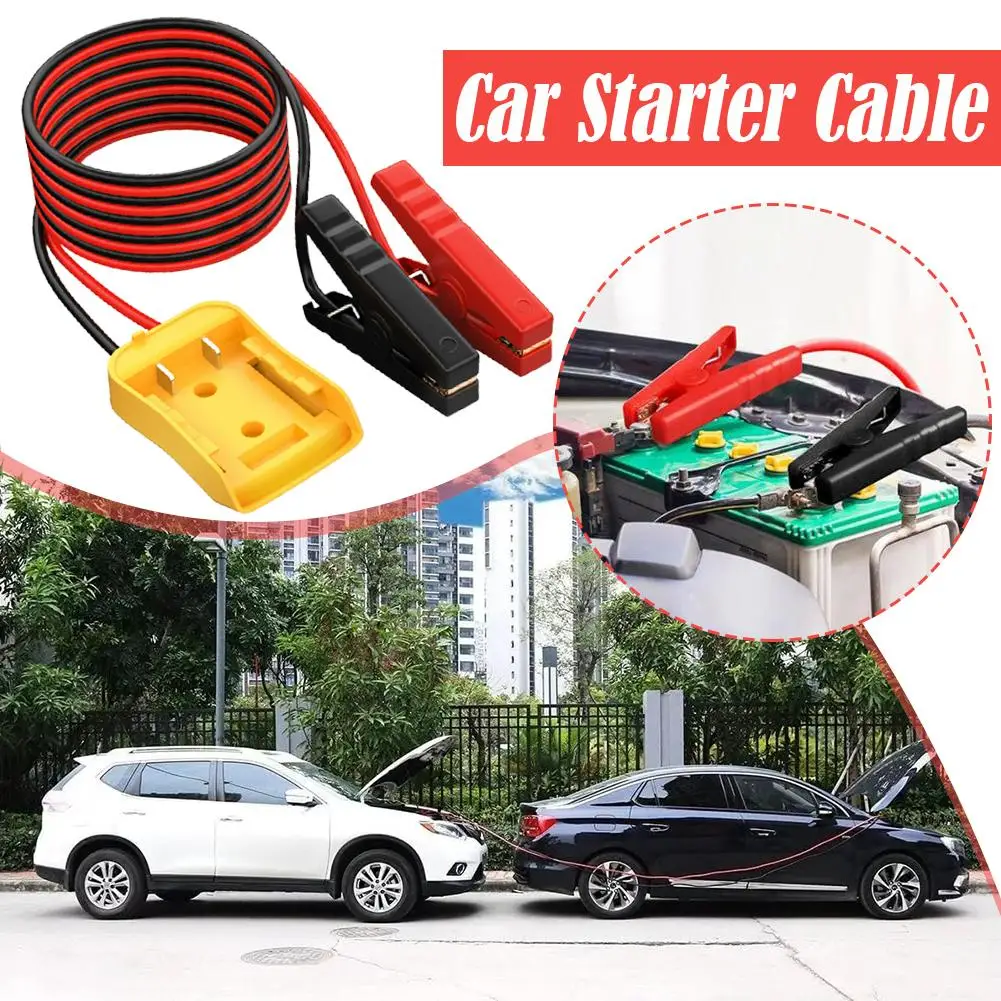 Power Wheel Battery Adapter for Dewalt 20v with 6FT Jumper Cable Clamps Portable Car Battery Charger Jump Starter