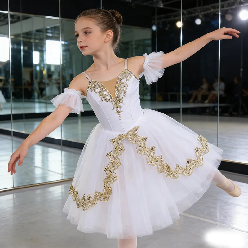 2356 Children’s Ballet Costume Ensemble Dawn Goddess Ballet CostumeLong Veil Skirtadult Puffy Skirt Professional image 3