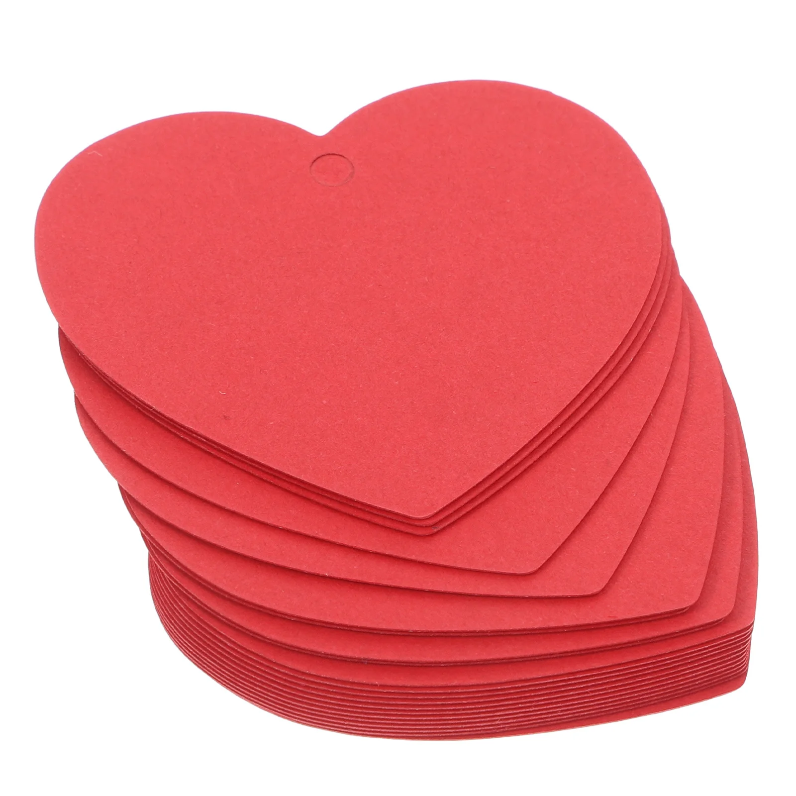 

100Pcs Red Heart Paper Tags Heart-Shaped DIY Labels Valentines Day Wedding Party Decorations Paper Cutouts Red Heart Label