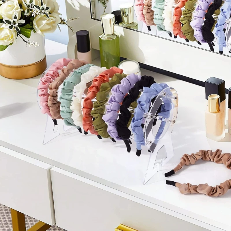 Fashionable Sturdy Acrylics Hair Accessory Stand Space Saving Efficient Organizers for Bedroom or Dressing Room Dropship