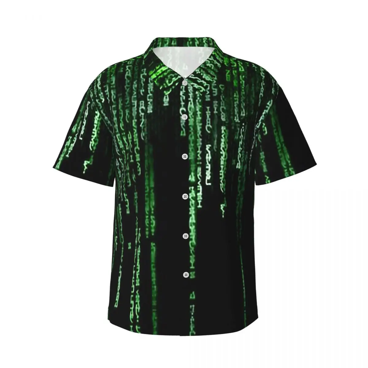 

Мужские рубашки The Matrix, гавайские рубашки с коротким рукавом, модные рубашки на пуговицах для летнего пляжа